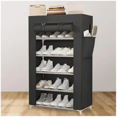 MINARI - Zapatera Organizador de Zapatos Estante 5 Niveles con Forro Negro ZF5