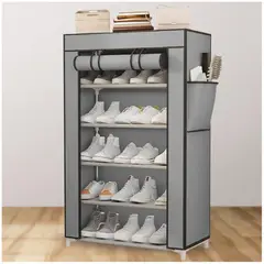 MINARI - Zapatera Organizador de Zapatos Estante 5 Niveles con Forro Gris ZF5