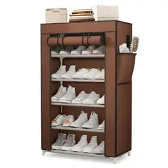 MINARI - Zapatera Organizador de Zapatos Estante 5 Niveles con Forro Marrón ZF5