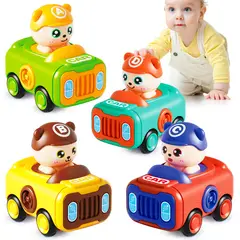 VATYERTY - Coches de juguete para bebés de 1 a 3 años 4 coches de empuje