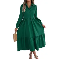 TIOZONEY - Vestido holgado informal-Verde