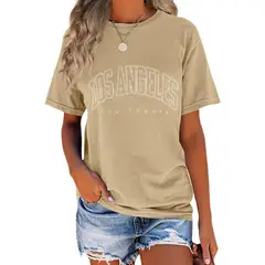 TIOZONEY - Blusa holgada estampada para mujer-Café