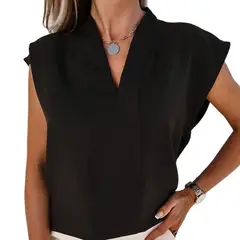 TIOZONEY - Chaleco de mujer para verano-Negro
