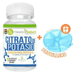 HEALTHNATURAL - CITRATO DE POTASIO 1000MG + REGALO PASTILLERO
