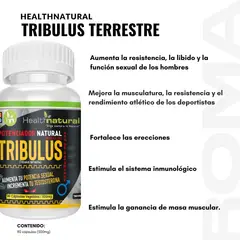 HEALTHNATURAL - PACK 3 TRIBULUS TERRESTRE 1500MG + REGALO PASTILLERO