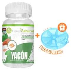 HEALTHNATURAL - YACÓN 500MG + REGALO PASTILLERO