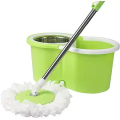 GENERICO - Balde Escurridor Trapeador 2 Mopas + Dispensador Verde