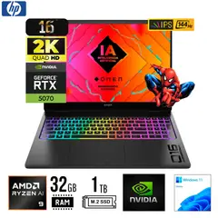HP - LAPTOP Gaming OMEN 16-ap0004la, 16" 2K IPS, AMD Ryzen AI 9 365 32GB DDR5 1TB RTX 5070 8GB W11