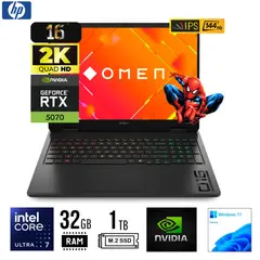 HP - LAPTOP OMEN MAX 16-ah0006la,16" 2.5K Core Ultra 7 255HX 5,2GHZ, 32GB 1TB SSD RTX 5070 8GB W11