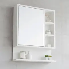 PELIKANO - Mueble de Baño con Espejo Melamina Blanco 60x55 cm