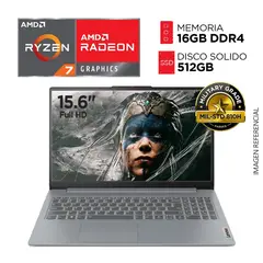 LENOVO - Laptop RYZEN 7 5825U RAM 16GB SSD 512GB Pantalla 15.6” FULL HD