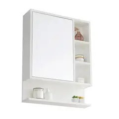 PELIKANO - Mueble de Baño con Espejo Melamina Blanco 60x55 cm