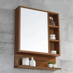 PELIKANO - Mueble de Baño con Espejo Melamina Caramelo 60x55 cm