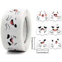 GENERICO - 100 stickers en rollo Haloween 4
