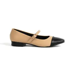 PALINI SHOES - Ballerina punta cuadrada beige