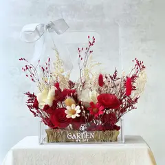 GENERICO - Arreglo Floral Azaria en tonos rojo y crema