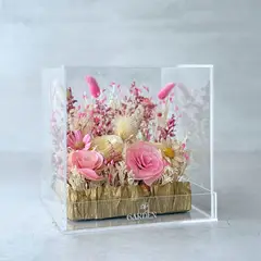 GENERICO - Arreglo Floral Oasis en tonos rosa y crema