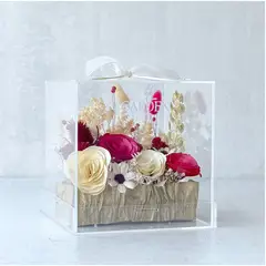 GENERICO - Arreglo Floral Oasis en tonos rojo y crema