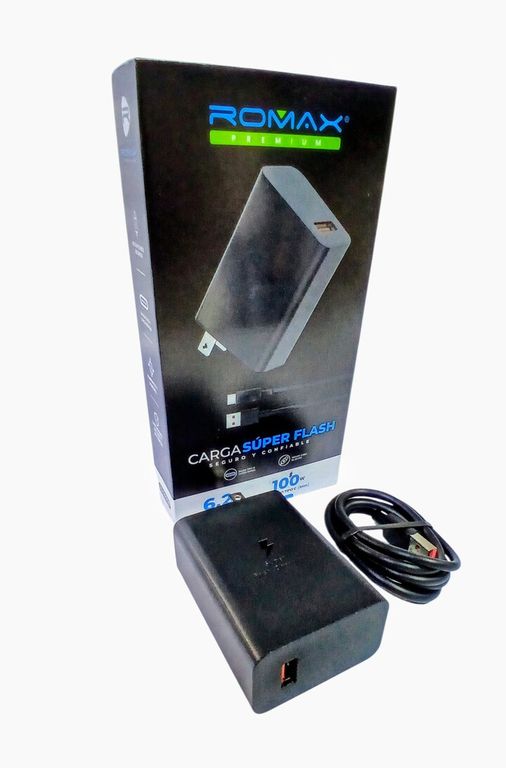 Cargador con cable tipo C carga rápida 100w