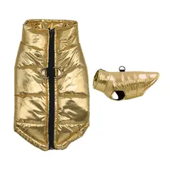 GENERICO - CHALECO MASCOTA MODA DORADA IMPERMEABLE ELEGANTE Y SEGURO