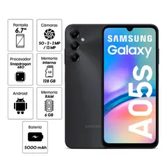SAMSUNG - A05S 128GB 6GB RAM NEGRO