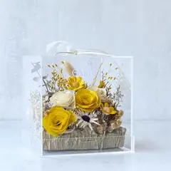 GENERICO - Arreglo Floral Oasis en tonos amarillo y crema