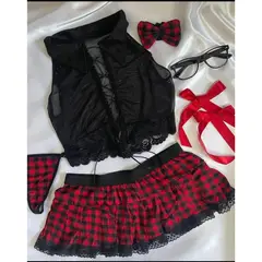 GENERICO - LENCERIA SEXY DISFRAZ COLEGIALA EN TALLA S M L TRANSPARENTE ENCAJE