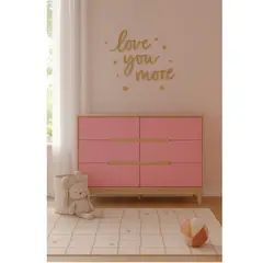 TU MESITA - Cómoda Infantil Moderna Qinti 6 Cajones Color DunaRosado
