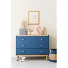 TU MESITA - Cómoda Infantil Moderna Mateo 3 Cajones Color Azul