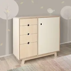 TU MESITA - Cómoda con Armario Infantil MONTESSORI Color ManzanoBlanco