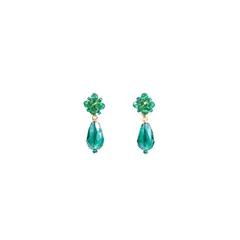 SAMANTHA PINTO HANDMADE ACCESSORIES - Aretes Amarella Verde Jade