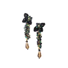 SAMANTHA PINTO HANDMADE ACCESSORIES - Aretes Emilia Negro Verde