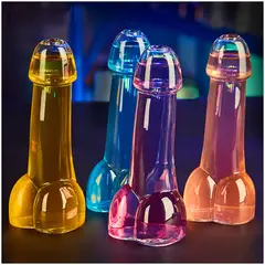 INSPIRA - Copa de vidrio estilo pene para fiestas pack x4