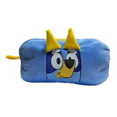 GENERICO - CARTUCHERA DE FELPA DE DOS COMPARTIMENTOS BLUE