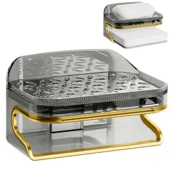 MINARI - Jabonera Elegante con Escurridor y Esponja Accesorio para Baño GR B11