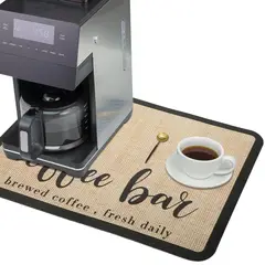 ELMEJORPRECIO - Set de 3 Alfombras Absorbente para Barra de Café Yute