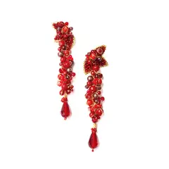 SAMANTHA PINTO HANDMADE ACCESSORIES - Aretes Emilia Rojo Vino