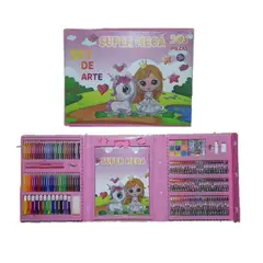 GENERICO - MEGA SET DE ARTE DE 208 PIEZAS MODELO PRINCESITA ROSADO