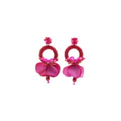 SAMANTHA PINTO HANDMADE ACCESSORIES - Aretes Antonia RojoFucsia