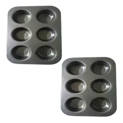 GENERICO - Dos Moldes Para Cupcake de 6 Uds Antiadherente
