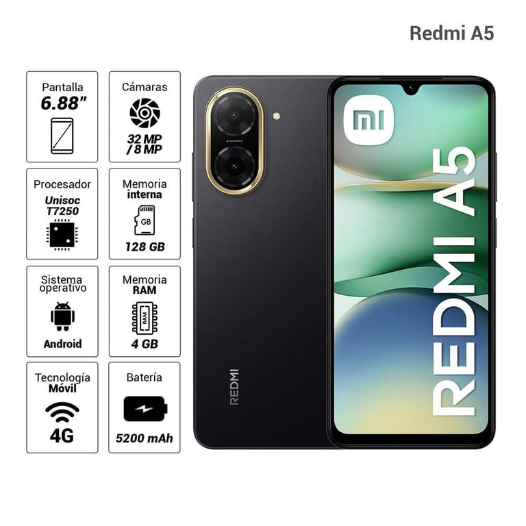 CELULAR REDMI A5 4GB RAM 128GBROM COLOR - NEGRO