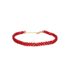 SAMANTHA PINTO HANDMADE ACCESSORIES - Collar Esmeralda Slim Rojo