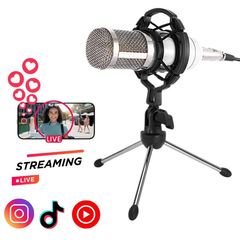 Microfono Condensador Grabación Estudio Streaming Podcast Live