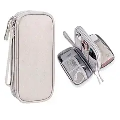 VARIOS - Estuche Organizador Documentos Electrónicos de Viaje Impermeable Gris