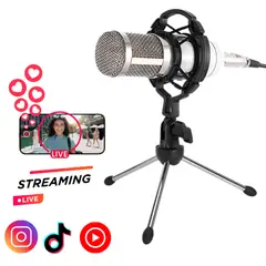 SEISA - Microfono Condensador para Streaming Podcast Live Grabación Estudio