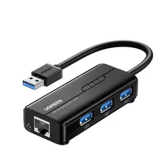 UGREEN - Hub Ethernet 3.0 4 en 1 USB 3.0x3 RJ45x1