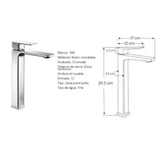 XM - Grifo para baño elegante Plateado L3035A
