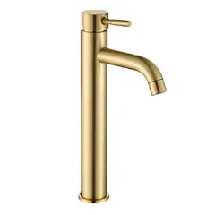 XM - Grifería Monocomando de Lavabo cero SUS304 Dorado Satinado