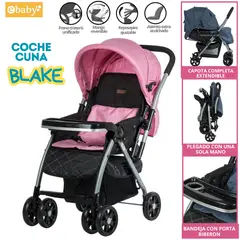 EBABY - Coche Cuna para Bebe Blake Rosado