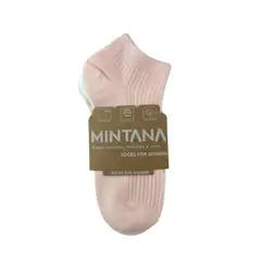 MINTANA - PACK 3 MEDIAS SIN COSTURA TALONERA ALGODON HILO MUJER ROSA